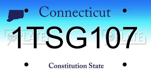 1TSG107 Connecticut License Plate