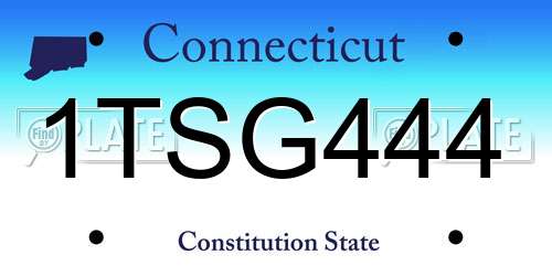 1TSG444 Connecticut License Plate