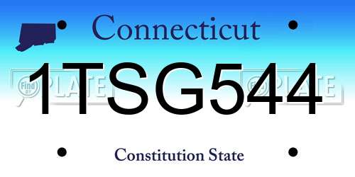 1TSG544 Connecticut License Plate