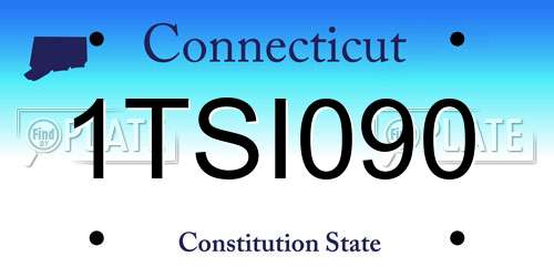 1TSI090 Connecticut License Plate