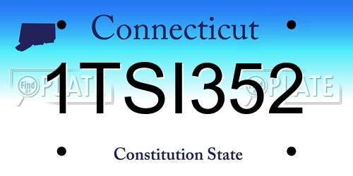 1TSI352 Connecticut License Plate