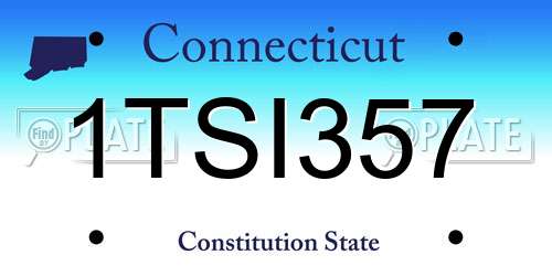 1TSI357 Connecticut License Plate