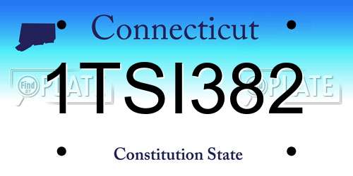 1TSI382 Connecticut License Plate