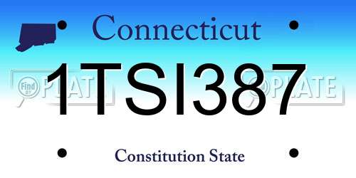 1TSI387 Connecticut License Plate