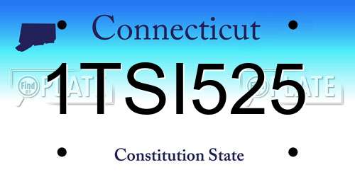 1TSI525 Connecticut License Plate
