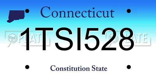 1TSI528 Connecticut License Plate