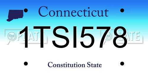 1TSI578 Connecticut License Plate