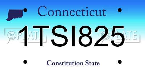 1TSI825 Connecticut License Plate