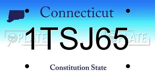 1TSJ65 Connecticut License Plate