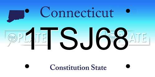 1TSJ68 Connecticut License Plate