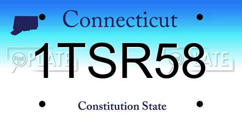 1TSR58 Connecticut License Plate