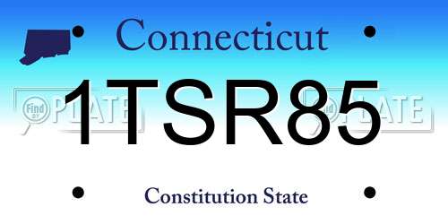 1TSR85 Connecticut License Plate