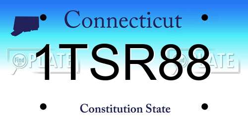 1TSR88 Connecticut License Plate