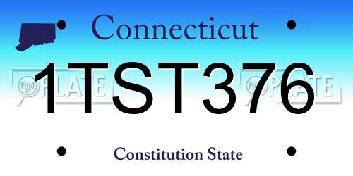 1TST376 Connecticut License Plate