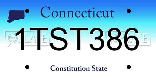 1TST386 Connecticut License Plate