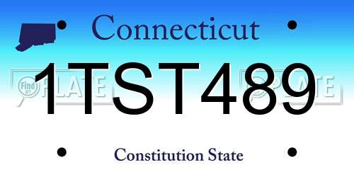1TST489 Connecticut License Plate