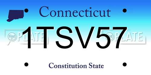 1TSV57 Connecticut License Plate