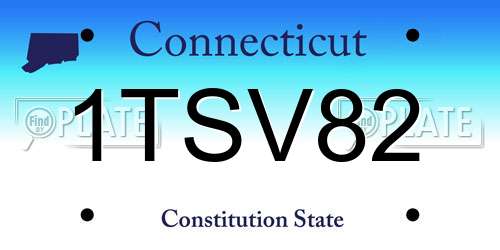1TSV82 Connecticut License Plate