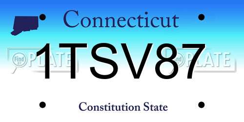 1TSV87 Connecticut License Plate