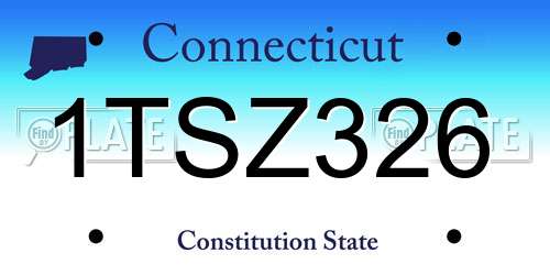 1TSZ326 Connecticut License Plate