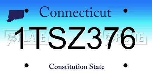 1TSZ376 Connecticut License Plate