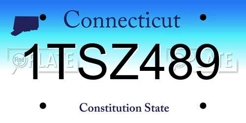 1TSZ489 Connecticut License Plate