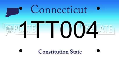 1TT004 Connecticut License Plate