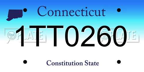 1TT0260 Connecticut License Plate
