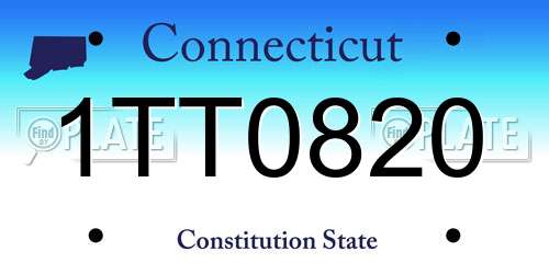 1TT0820 Connecticut License Plate