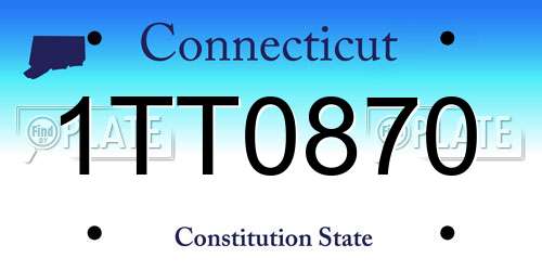 1TT0870 Connecticut License Plate