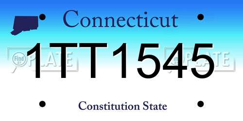 1TT1545 Connecticut License Plate