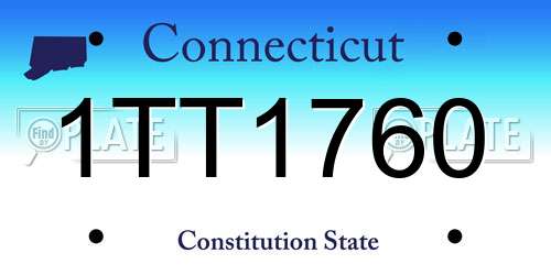 1TT1760 Connecticut License Plate