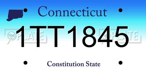 1TT1845 Connecticut License Plate