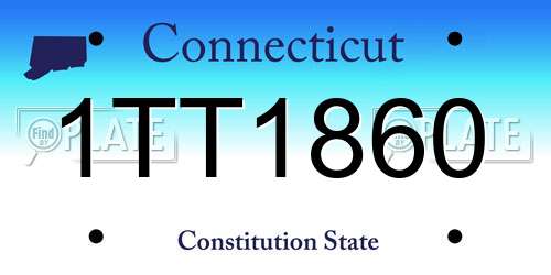 1TT1860 Connecticut License Plate