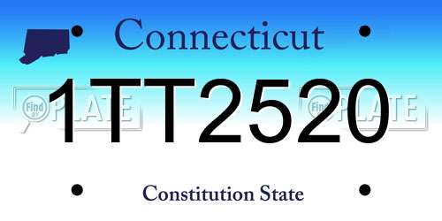 1TT2520 Connecticut License Plate