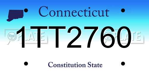 1TT2760 Connecticut License Plate