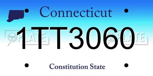1TT3060 Connecticut License Plate