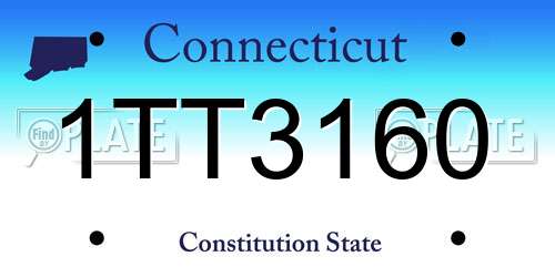 1TT3160 Connecticut License Plate