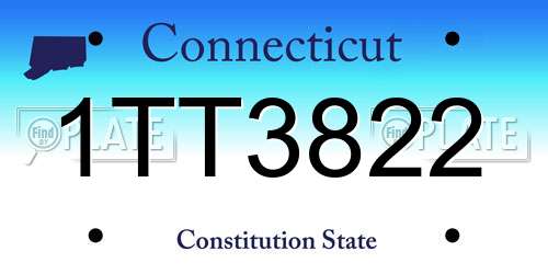 1TT3822 Connecticut License Plate