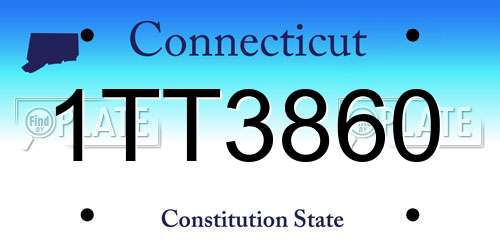 1TT3860 Connecticut License Plate