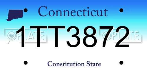 1TT3872 Connecticut License Plate