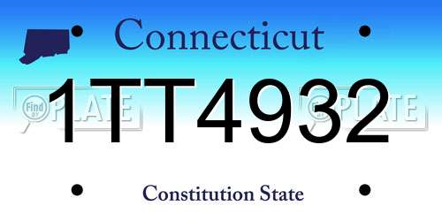 1TT4932 Connecticut License Plate