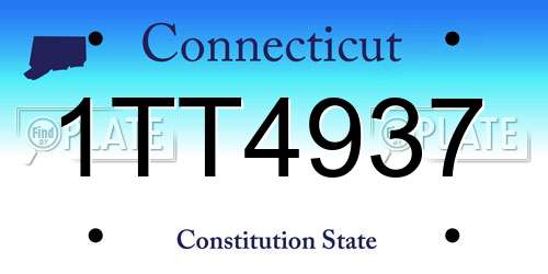 1TT4937 Connecticut License Plate