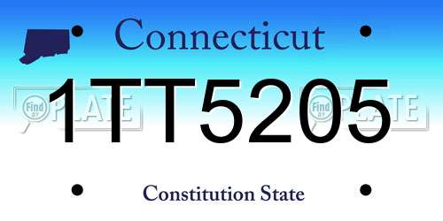 1TT5205 Connecticut License Plate