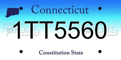 1TT5560 Connecticut License Plate