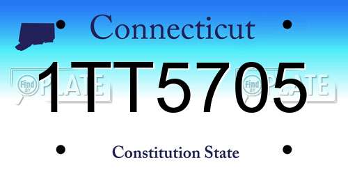 1TT5705 Connecticut License Plate