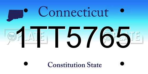 1TT5765 Connecticut License Plate