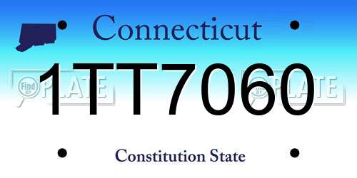 1TT7060 Connecticut License Plate