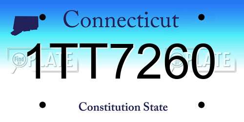 1TT7260 Connecticut License Plate