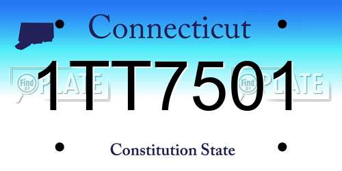 1TT7501 Connecticut License Plate